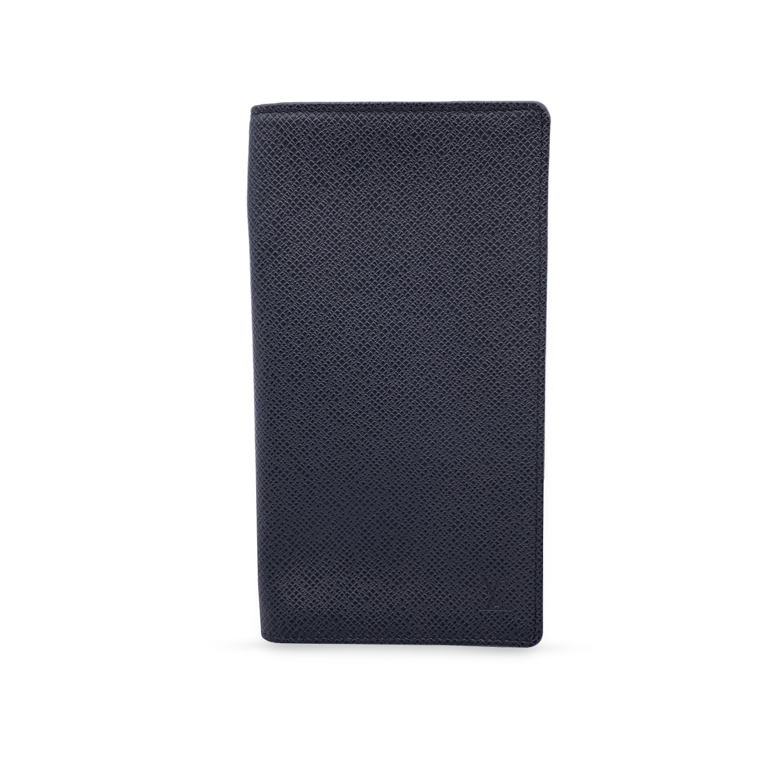 Louis Vuitton Black Taiga Leather Vertical Bifold Long Wallet